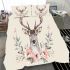 Watercolor deer with antlers bedding set