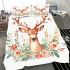 Watercolor deer with flowers bedding set