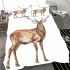 Watercolor deer with large antlers bedding set