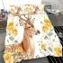 Watercolor deer with yellow roses bedding set