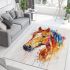 Watercolor horse head area rugs carpet