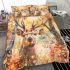 Watercolor illustration of the majestic deer bedding set