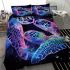 Watercolor painting of two sea turtles kissing bedding set