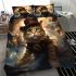 Whimsical cat in a top hat bedding set