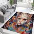 Whimsical cat in colorful dreamscape area rugs carpet