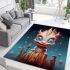 Whimsical city dragon area rugs carpet