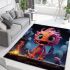 Whimsical fire guardian in sky area rugs carpet