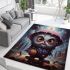 Whimsical owl with pumpkin charm area rugs carpet