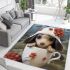 Whimsical pup in a teacup area rugs carpet