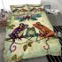 Whimsical scene of three frogs perched on branches bedding set