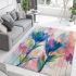 Whispers of nature minimalist floral imagery area rugs carpet