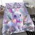 White bunny with blue eyes bedding set