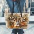 Whitetailed buck painting leather totee bag