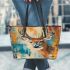 Whitetailed deer painting leather totee bag