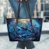 Wilds ocean animalswith dream catcher leather tote bag