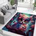 Wine themed owl with glasses area rugs carpet