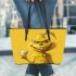 Yellow grinchy broke his front teeth drinking coffee leather tote bag
