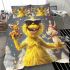 Yellow grinchy with black sunglass and dancing cats bedding set