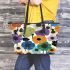 Graphic design of flowers in bold Leather Tote Bag, Totes, Crossbody, Purse: Bag Gift Idea for Girlfriend, Sitter, Birthday, Women ,Daughter, Mama, Ladies