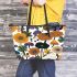 Pattern of flowers and mushroom in the style of maru aronson Leather Tote Bag, Totes, Crossbody, Purse: Bag Gift Idea for Girlfriend, Sitter, Birthday, Women ,Daughter, Mama, Ladies