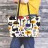 Pattern of flowers dogs cats mushrooms Leather Tote Bag, Totes, Crossbody, Purse: Bag Gift Idea for Girlfriend, Sitter, Birthday, Women ,Daughter, Mama, Ladies