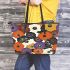 Flowers in the style of maru aronson Leather Tote Bag, Totes, Crossbody, Purse: Bag Gift Idea for Girlfriend, Sitter, Birthday, Women ,Daughter, Mama, Ladies