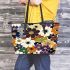 Flowers in the style of maru aronson Leather Tote Bag, Totes, Crossbody, Purse: Bag Gift Idea for Girlfriend, Sitter, Birthday, Women ,Daughter, Mama, Ladies