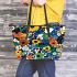 Flowers in the style of maru aronson Leather Tote Bag, Totes, Crossbody, Purse: Bag Gift Idea for Girlfriend, Sitter, Birthday, Women ,Daughter, Mama, Ladies