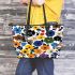 Flowers in the style of maru aronson different colors Leather Tote Bag, Totes, Crossbody, Purse: Bag Gift Idea for Girlfriend, Sitter, Birthday, Women ,Daughter, Mama, Ladies