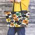 Flowers in the style of maru aronson different colors Leather Tote Bag, Totes, Crossbody, Purse: Bag Gift Idea for Girlfriend, Sitter, Birthday, Women ,Daughter, Mama, Ladies