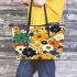 Flowers in the style of maru aronson different colors Leather Tote Bag, Totes, Crossbody, Purse: Bag Gift Idea for Girlfriend, Sitter, Birthday, Women ,Daughter, Mama, Ladies