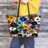 Flowers in the style of maru aronson Leather Tote Bag, Totes, Crossbody, Purse: Bag Gift Idea for Girlfriend, Sitter, Birthday, Women ,Daughter, Mama, Ladies