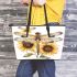 A watercolor illustration of dragonfly with sunflowers leather Chic Stylish Tote Bag & Women Totes: Perfect Gift for Girlfriend | Crossbody, Purse, Handbag