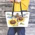 A watercolor illustration of dragonfly with sunflowers leather Chic Stylish Tote Bag & Women Totes: Perfect Gift for Girlfriend | Crossbody, Purse, Handbag