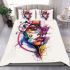 Abstract a woman's face with abstract shapes and lines bedding set