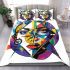 Abstract a woman's face with abstract shapes and lines bedding set