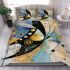 Abstract art painting with beautiful shapes and lines bedding set