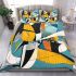 Abstract art painting with geometric shapes and lines bedding set