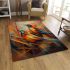 Abstract birds in parallel dimensions exploration area rugs carpet