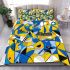 Abstract blue and yellow geometric masterpiece bedding set