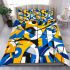 Abstract blue and yellow geometric masterpiece bedding set