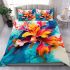 Abstract colorful floral painting bedding set