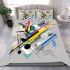 Abstract composition featuring various geometric shapes bedding set