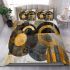 Abstract composition of circles and lines in gold bedding set