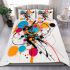 Abstract composition of colorful circles and lines bedding set