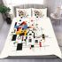Abstract composition of houses simple shapes and lines bedding set