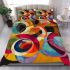 Abstract composition with geometric shapes and vibrant colors bedding set