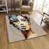 Abstract geometric portrait area rugs carpet