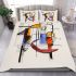 Abstract geometric shapes lines and curves bedding set