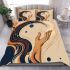 Abstract illustration of an outstretched hand bedding set